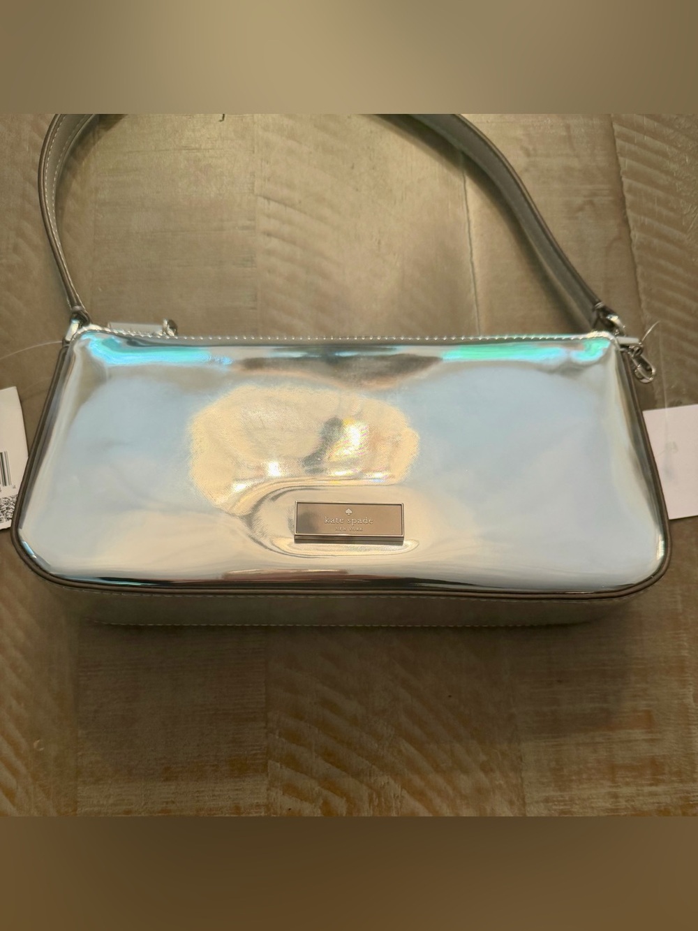 Kate Spade Bridget Bag in Mirrors Metallic Silver NEW! - Picture 2 of 5